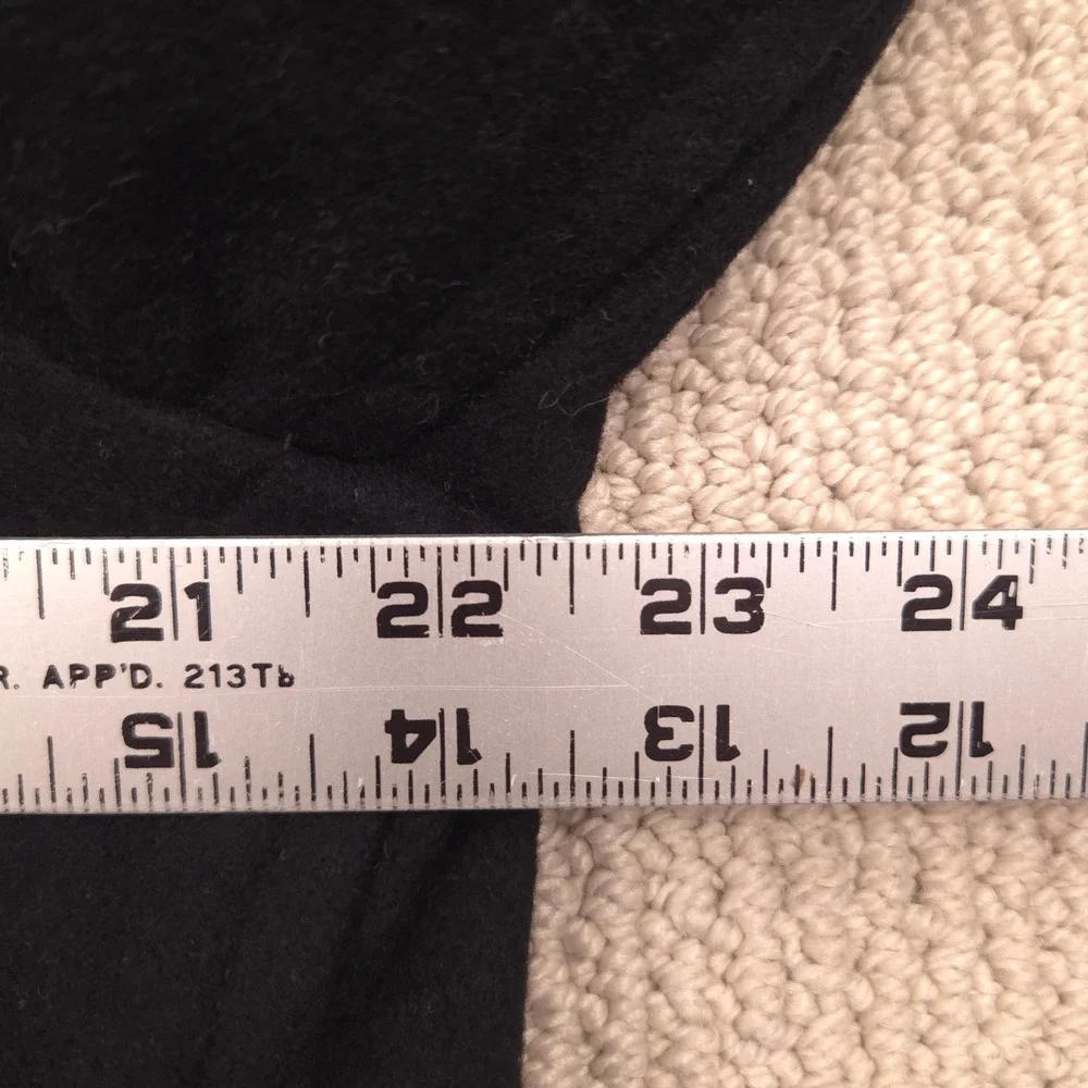 Gap Wool-Blend Three Button Topcoat Black‎ Quilted Lined Mens Medium